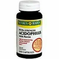 Acidophilous Capsules With Pectin Extra Strength, by Natures Bounty - 100 Capsules