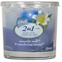 Glade Candles 2 In 1 Fragrance Moonlit Walk And Wandering Stream - 4 Oz/Pack, 12 Packs 