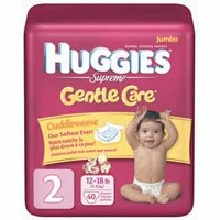 Huggies Supreme Gentle Care Diapers Step 2, Jumbo Fits, 12-18 Lbs - 40 / pack, 4 ea