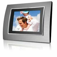 Coby 8 Inch Digital Metalic Photo Frame with MP3 Player, Electrical and Audio