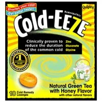 Cold-Eeze Cough Suppressant Drops Box with Green Tea With Honey - 18 Each