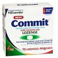 Commit Nicotine Polacrilex Stop Smoking Lozenges, Mint Flavor, 4mg - 72 ea