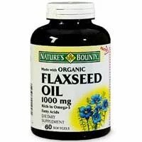 Flaxseed Oil 1000mg Organic Softgels, by Natures Bounty - 60 Softgels
