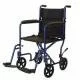 Transport Chair with Belt & Feet Rest, Blue, 19 Inches # EJ768-1, Home Health Care