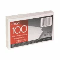 Mead Index Card Plain, 3 Inches X 5 Inches - 100 ea / Pack, 12 Packs