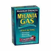 Mylanta Gas Relief Maximum Strength Chewable Tablets, Cherry 24 Ea