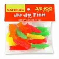 Sathers Ju Ju Fish Candy, 3.75 Oz Bag, 12 ea