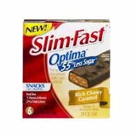 Slim Fast Optima Rich Chewy Caramel Snack Bar - 6 Ea 