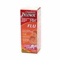 Childrens Tylenol Plus Flu Relief Oral Suspension, Bubble Gum Flavor, Cough and Cold