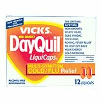 Vicks Dayquil Non-Drowsy Multi-Symptom Cold & Flu Relief, LiquiCaps - 12 Each, 2 Pack