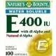 Vitamin E 400 IU Water Soluble Softgels With Natural Dl-Alpha - 100 Softgels