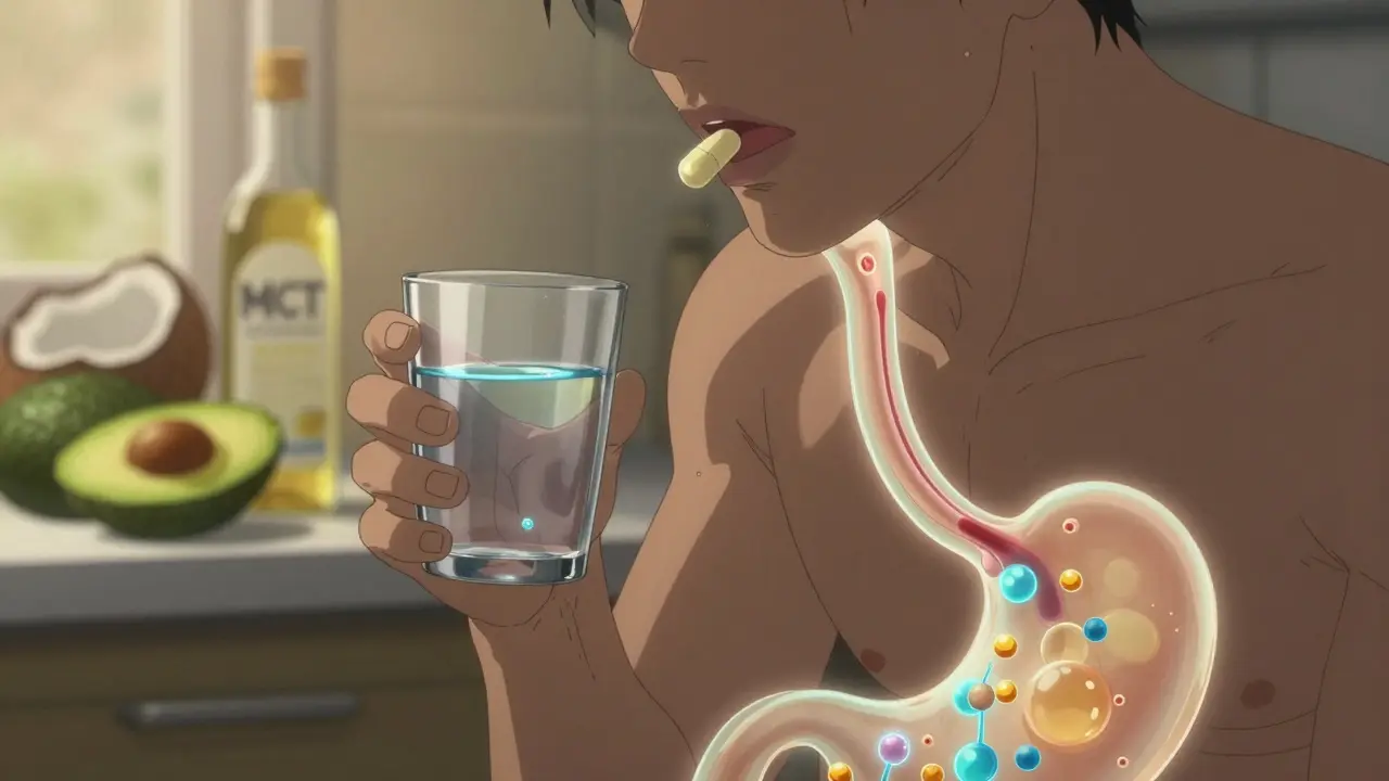 How Fatty Foods Boost Absorption of Lipid-Based Medications