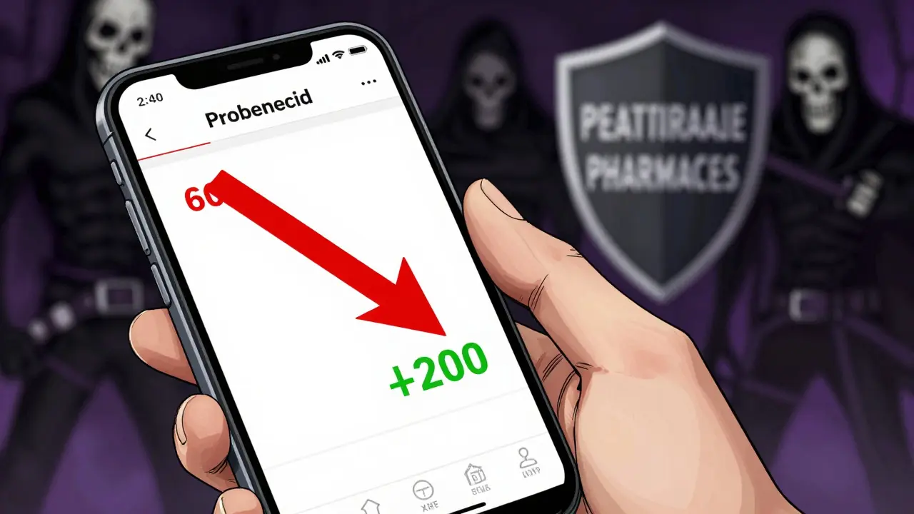 Hand holding phone showing discounted medicine price vs scams